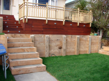 retaining wall design and build design timber porirua